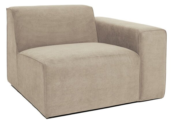 Modulo divano in velluto a coste beige (angolo destro) Sting - Scandic