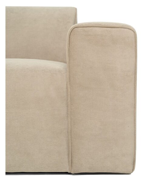 Modulo divano in velluto a coste beige (angolo destro) Sting - Scandic