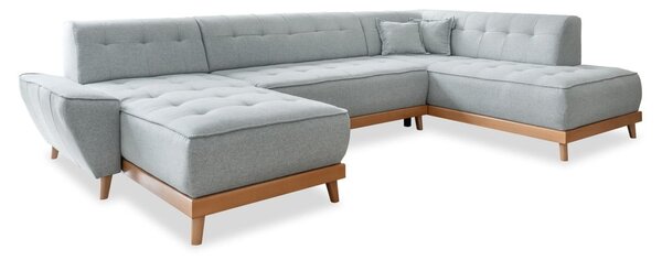 Divano letto a U grigio chiaro, angolo destro Dazzling Daisy - Miuform