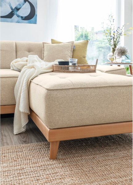 Divano letto angolare beige (angolo sinistro/"U") Dazzling Daisy - Miuform