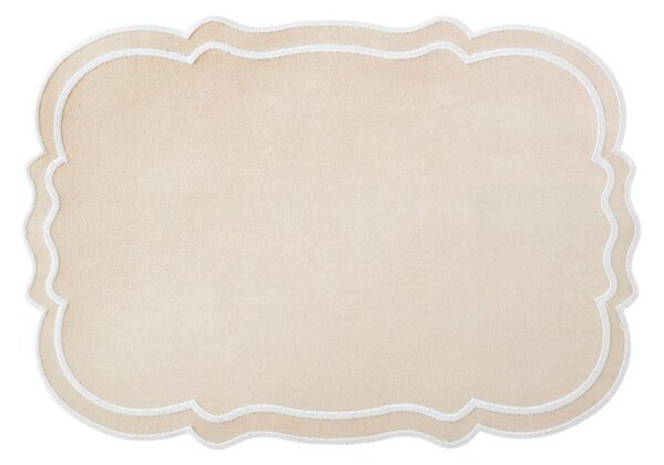 Set 4 tovagliette in cotone beige forma sagomata cm 48x33