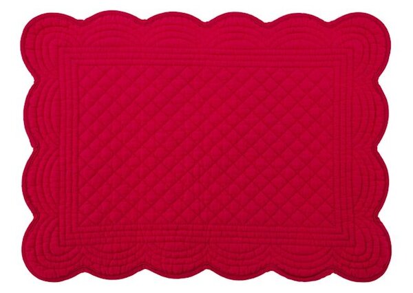 Set 4 tovagliette in cotone trapuntate rosse cm 45x33