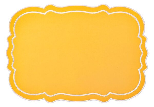 Set 4 tovagliette in cotone ocra forma sagomata cm 48x33