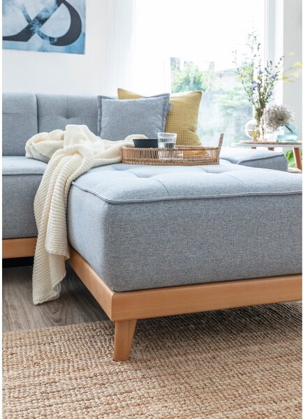 Divano letto a U azzurro, angolo sinistro Dazzling Daisy - Miuform