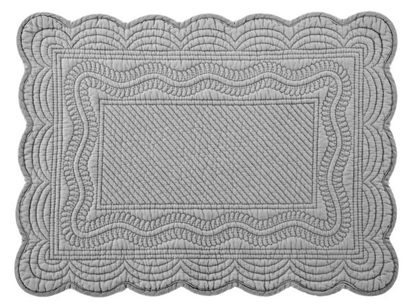 Set 4 tovagliette in cotone trapuntate grigie cm 45x33