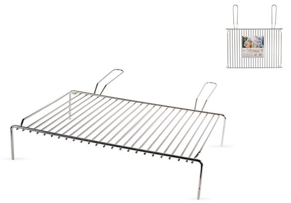 Graticola in filocromato per camino due manici cm 50x35