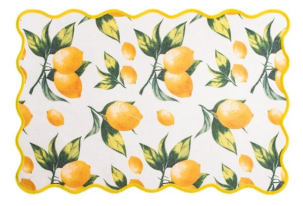 Set 4 tovagliette Capri in poliestere e lino decorate forma rettangolare cm 48x33