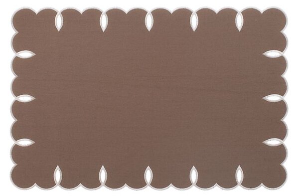 Set 4 tovagliette in cotone e lino marroni cm 45x30