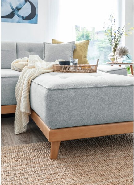 Divano letto a U grigio chiaro, angolo sinistro Dazzling Daisy - Miuform