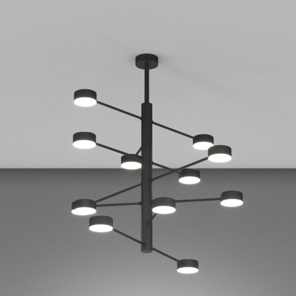 Lampadario moderno top light octopus 1227 12 gx53 led orientabile metallo - Top Light