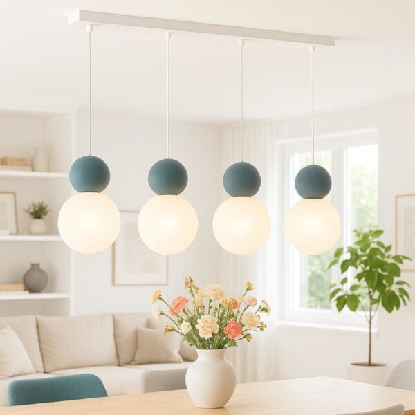 Lampadario moderno top light cottage 1228 s4 r g9 led vetro metallo - Top Light