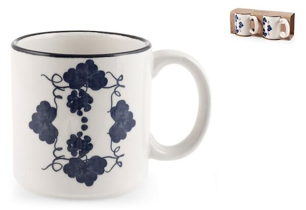 Set 2 mug Provence in stoneware decorato cc 330