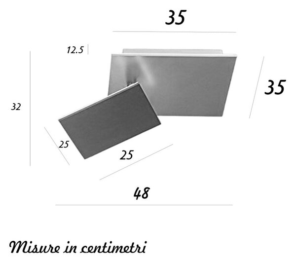 Applique moderna perenz post 8456 b lc 35w led 2800lm metallo bianco orientabile - Perenz