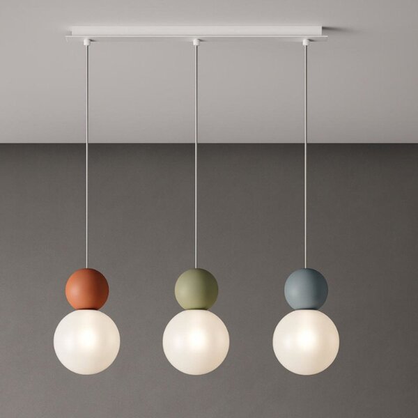Lampadario moderno top light cottage 1228 s3 r g9 led vetro metallo - Top Light