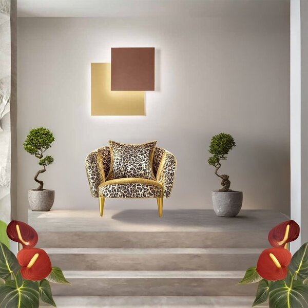 Plafoniera classica perenz post 8458 or lc 48w led 3840lm metallo oro marrone - Perenz