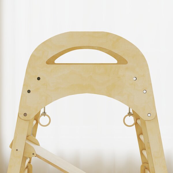 AIYAPLAY Struttura da arrampicata per interni 6-in-1, con scivolo, sbarre, rete e parete da arrampicata, scala, 3-6 anni, Legno | Aosom Italy