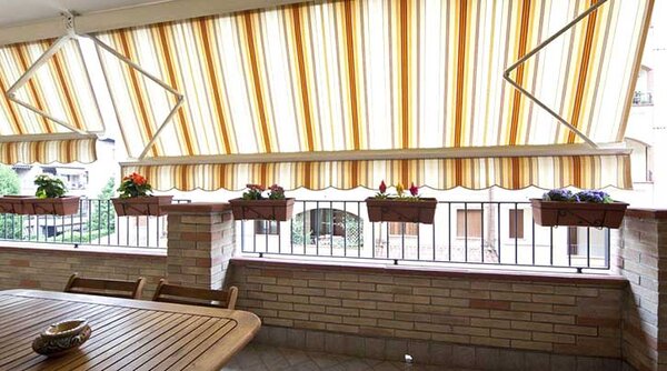 Tenda da sole per balconi con kit per il montaggio - Giallo/Beige 250x200 cm