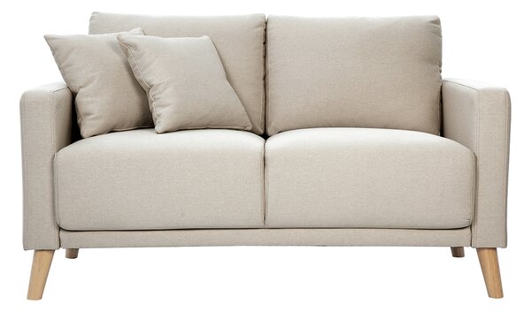 Divano 2 posti in tessuto beige e legno chiaro MUNIK