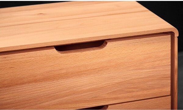 Cassettiera di colore naturale in rovere massiccio 90x63x40 cm Greg – The Beds