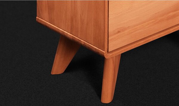 Cassettiera di colore naturale in rovere massiccio 90x63x40 cm Greg – The Beds