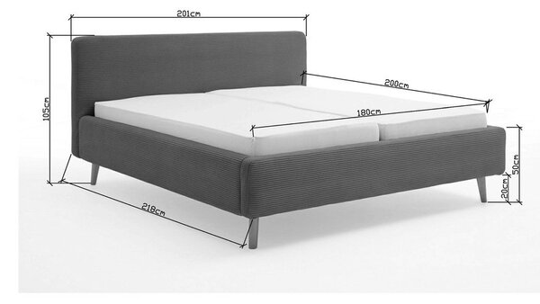Letto matrimoniale imbottito beige rete non inclusa 180x200 cm Mattis – Meise Möbel