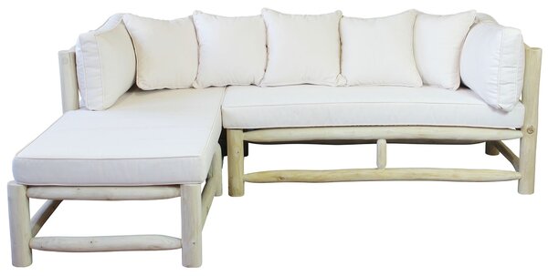 VENTURA - divano in teak da esterno con chaise longue
