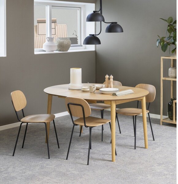 Tavolo da pranzo rotondo con effetto rovere allungabile con estensione ø 115 cm Montreux – Actona