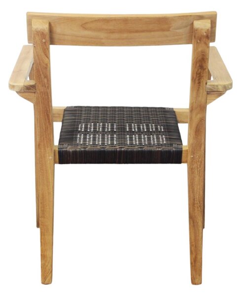 PAGAN - poltrona impilabile in teak e wicker
