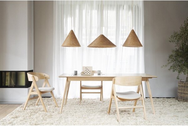 Tavolo da pranzo pieghevole con piano in legno di frassino 190x90 cm Yumi - Rowico