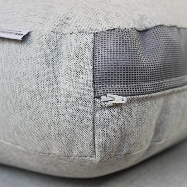 AITANA - conchiglione con struttura in alluminio wicker grigio chiaro