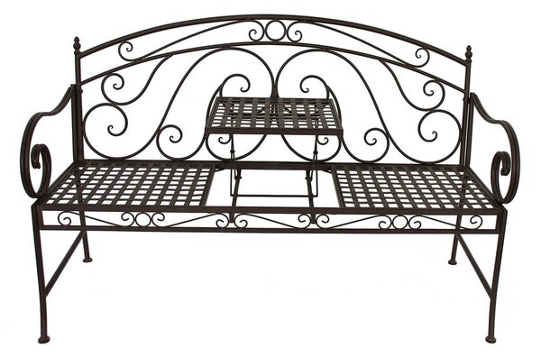 Panchina da giardino in metallo nero Saket - Garden Pleasure