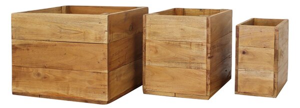 SMITH - set di 3 cassette in legno di mogano