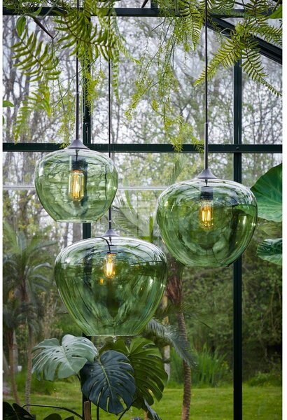 Lampada da soffitto verde con paralume in vetro ø 30 cm Mayson - Light & Living