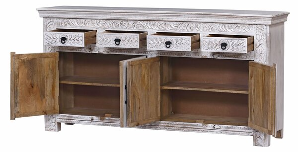 CARMEN - mobile in legno di mango con 4 ante e 4 cassetti