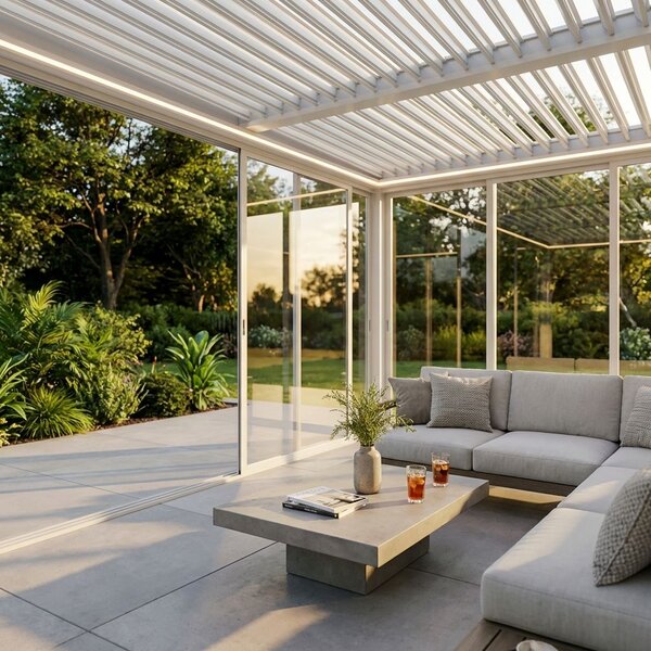 Laterale scorrevole con vetro per pergola bioclimatica 4 m