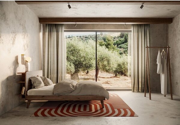 Letto matrimoniale marrone in legno di pino con griglia 180x200 cm Retreat - Karup Design