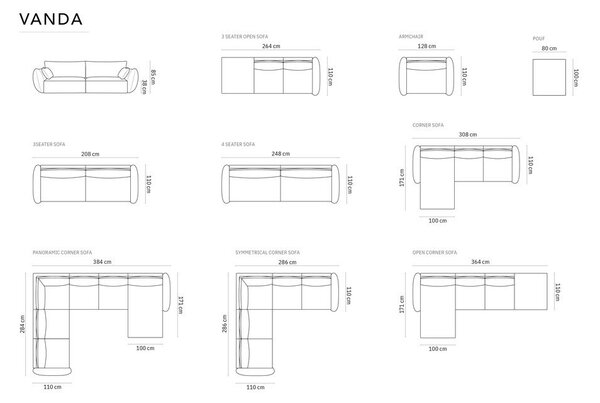 Divano angolare verde Vanda - Mazzini Sofas
