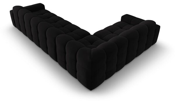 Divano angolare in velluto nero (angolo sinistro) Kendal - Micadoni Home