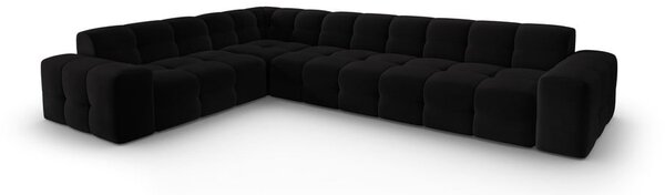 Divano angolare in velluto nero (angolo sinistro) Kendal - Micadoni Home