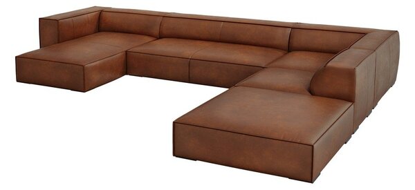 Divano angolare in pelle marrone cognac (angolo destro) Madame - Windsor & Co Sofas
