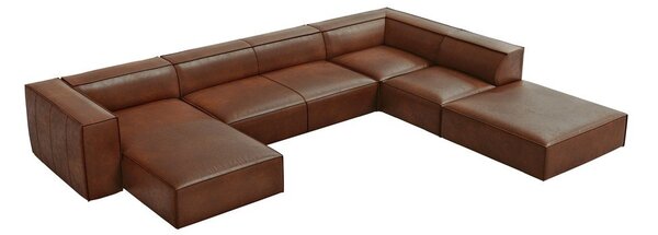 Divano angolare in pelle marrone cognac (angolo destro) Madame - Windsor & Co Sofas