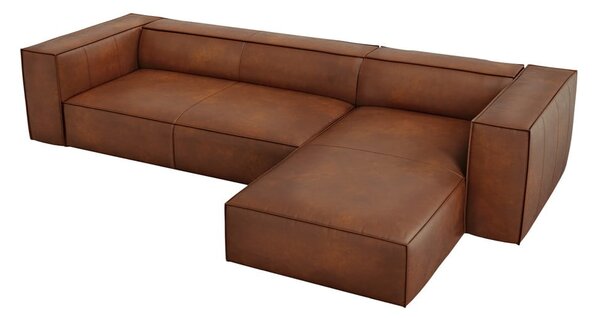 Divano angolare in pelle marrone cognac (angolo destro) Madame - Windsor & Co Sofas