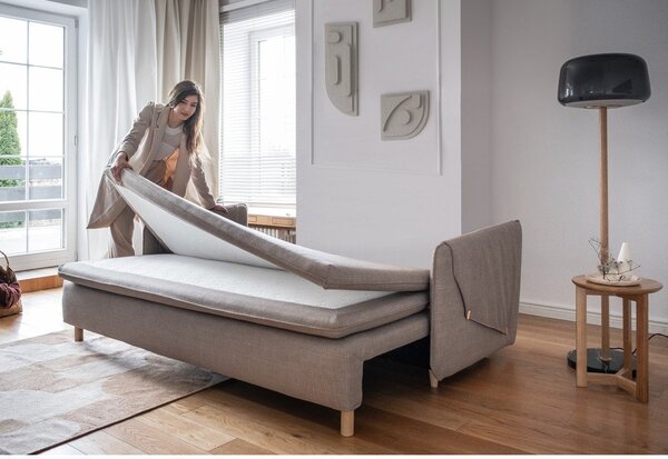 Divano letto marrone chiaro 207 cm Simon - Miuform