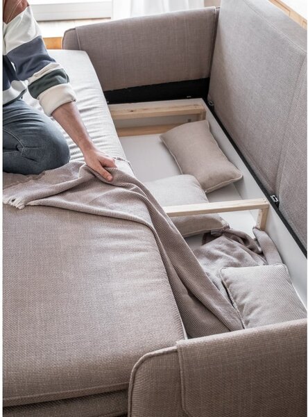Divano letto marrone chiaro 207 cm Simon - Miuform