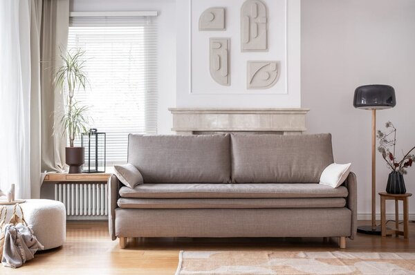 Divano letto marrone chiaro 207 cm Simon - Miuform