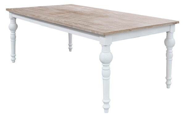 Tavolo da pranzo fisso da interno in legno bianco 200x100xH76 cm White In
