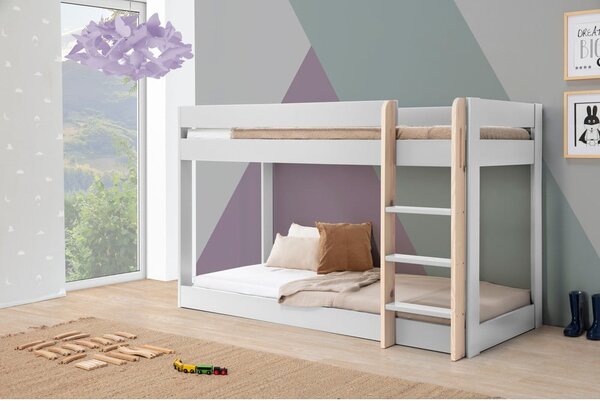 Letto a castello bianco per bambini 90x190 cm Angel - Marckeric