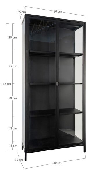 Vetrina in metallo nero 80x175 cm Brisbane - House Nordic