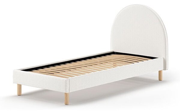 Letto singolo imbottito bianco con griglia 90x200 cm MOON - Vipack