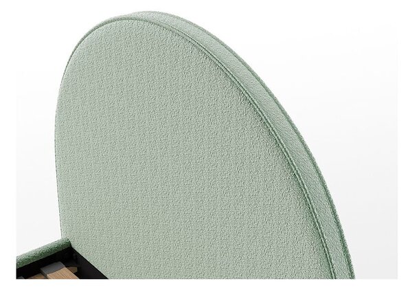 Letto singolo imbottito verde con griglia 90x200 cm MOON - Vipack